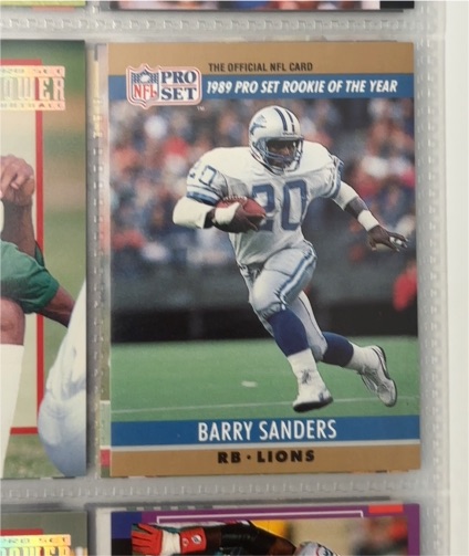1990 Pro Set #1 Barry Sanders — front
