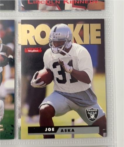 1995 SkyBox Impact Rookie Joe Aska — front