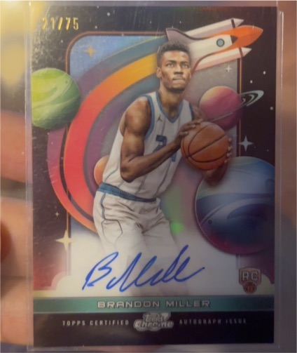 2024 Topps Chrome Brandon Miller First Flight Autograph — front