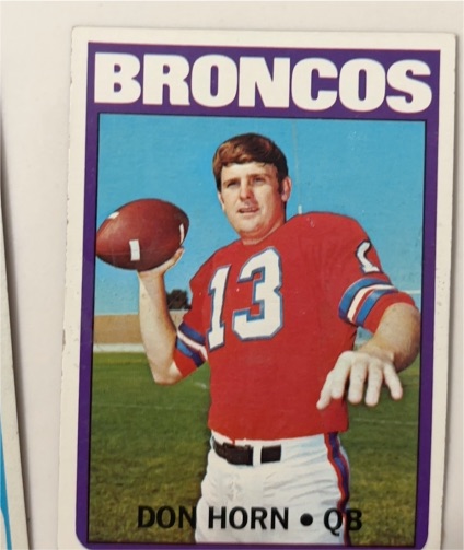 1972 Topps #178 Don Horn Denver Broncos — front