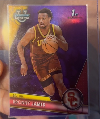 2023-24 Bowman University Chrome #95 Bronny James — front