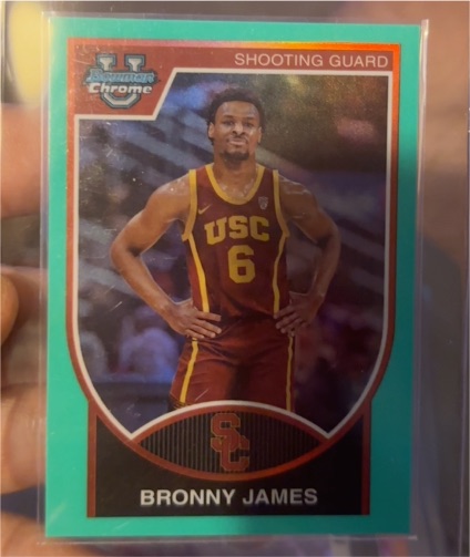 2023-24 Bowman University Chrome #07B-1 Bronny James — front