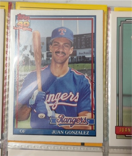 1991 Topps #224 Juan Gonzalez Texas Rangers — front