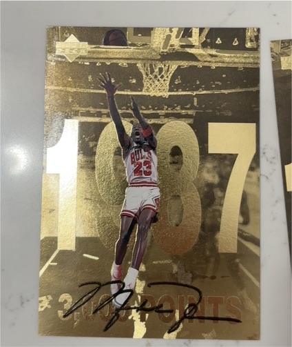 1998 Upper Deck Gatorade #3 Michael Jordan Gold Foil 1987 3,000 Points — front