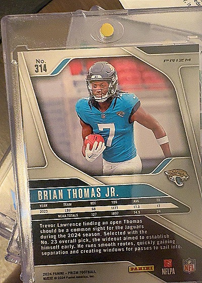 2024 Panini Prizm #314 Brian Thomas Jr. — back
