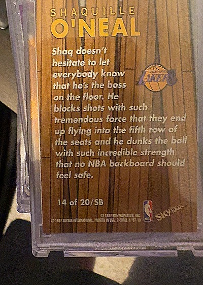 1997-98 Skybox Z-Force #14 of 20 Shaquille O'Neal — back