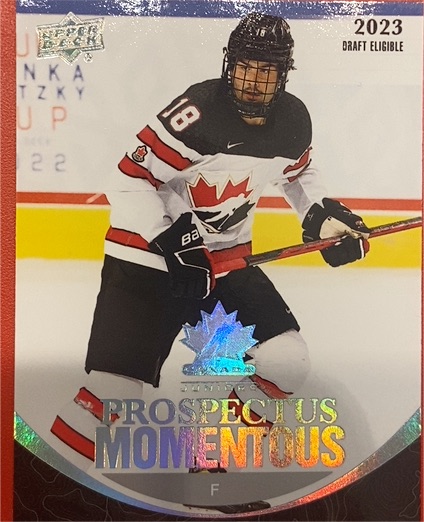 2023 Upper Deck Team Canada Juniors Prospectus Momentous #PM-50 Colby Barlow — front