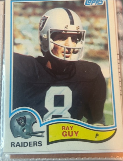 1982 Topps #188 Ray Guy — front