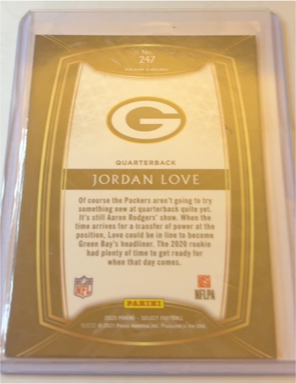 2020 Panini Select Club Level #247 Jordan Love Rookie RC — front