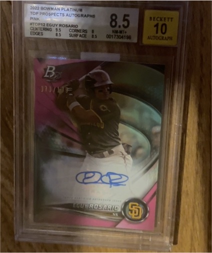 2022 Bowman Platinum Top Prospects Autographs #TOP-12 Eguy Rosario — front