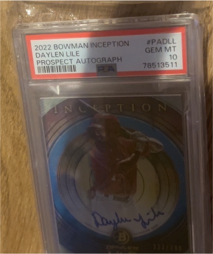 2022 Bowman Inception #PADLL Daylen Lile — front