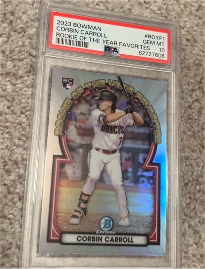 2023 Bowman Chrome #ROYF1 Corbin Carroll Rookie of the Year Favorites — front