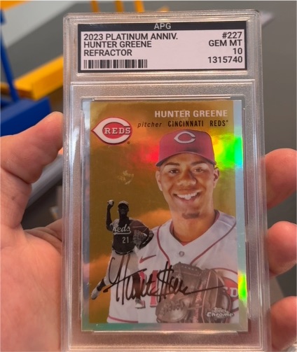 2023 Topps Chrome Platinum Anniversary #277 Hunter Greene — front