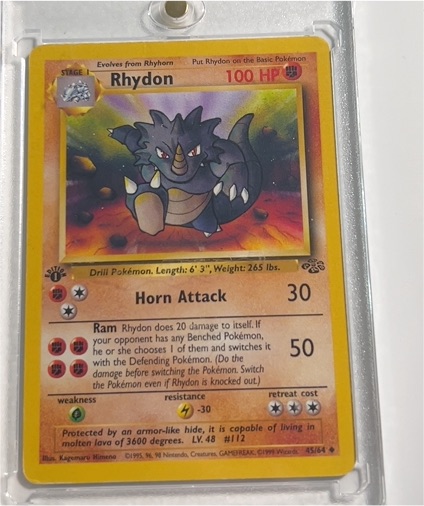1999 Pokémon Jungle #45 Rhydon — front