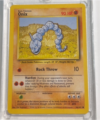 1999 Pokémon #56 Onix — front