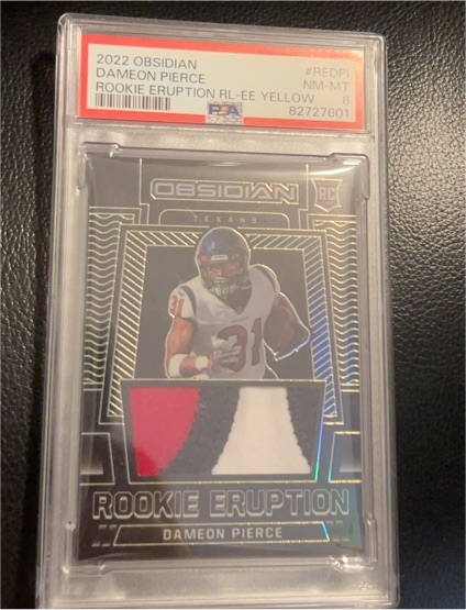 2022 Panini Obsidian #RE-DPI Dameon Pierce Rookie Eruption — front
