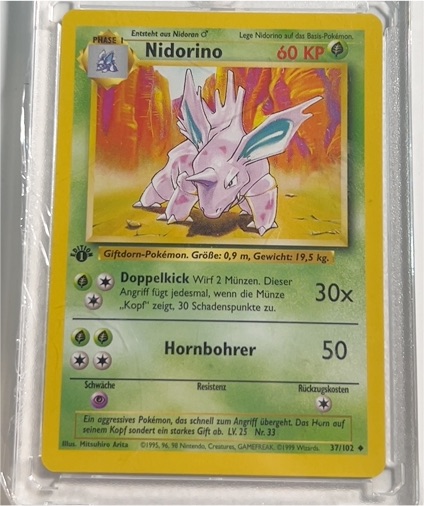 1999 Pokémon Base Set #37 Nidorino — front