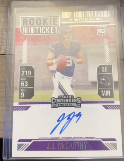 2024 Panini Contenders Rookie Ticket #ROOKIE TICKET J.J. McCarthy — front