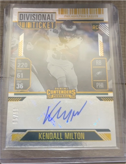 2024 Panini Contenders Divisional Ticket #220 Kendall Milton — front