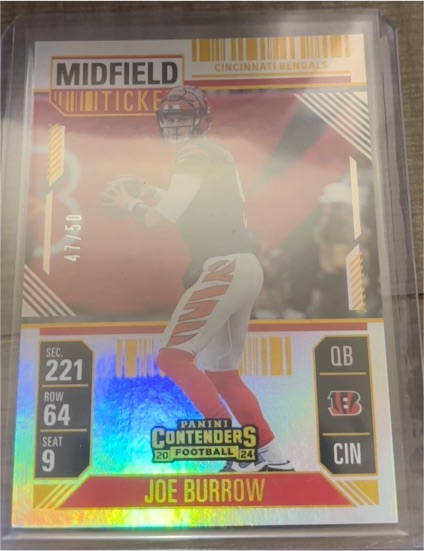 2024 Panini Contenders Midfield Ticket #20 Joe Burrow — front