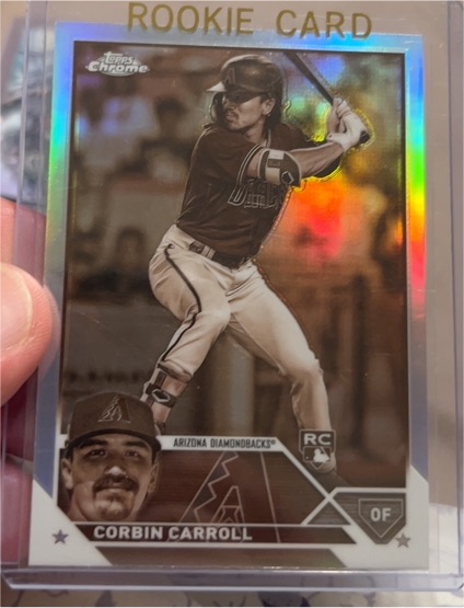 2023 Topps Chrome #95 Corbin Carroll Sepia Refractor Rookie Card — front