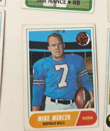 1968 Topps Football #123 Mike Mercer — front