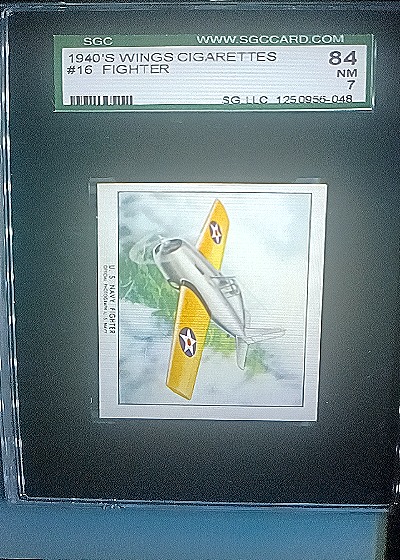 1940's Wings Cigarettes #16 U.S. Navy Fighter — front