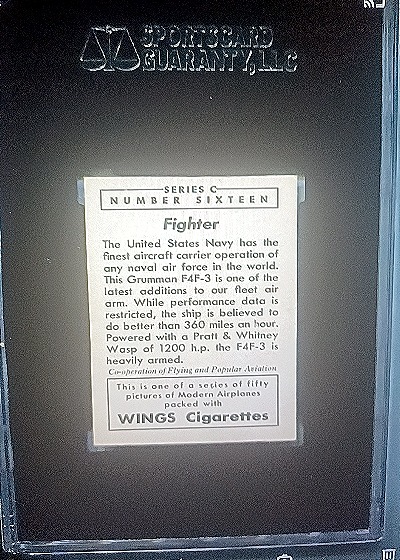 1940's Wings Cigarettes #16 Fighter — back