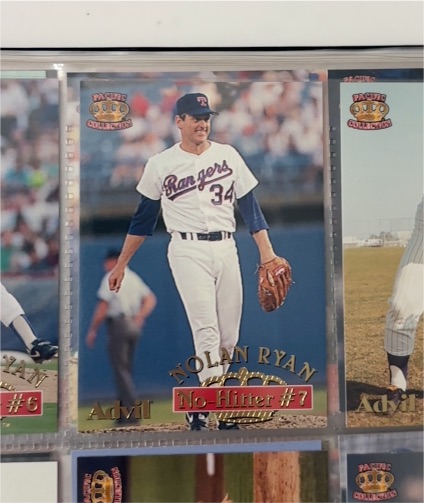 1996 Pacific Collection Advil Nolan Ryan No-Hitter #7 — front
