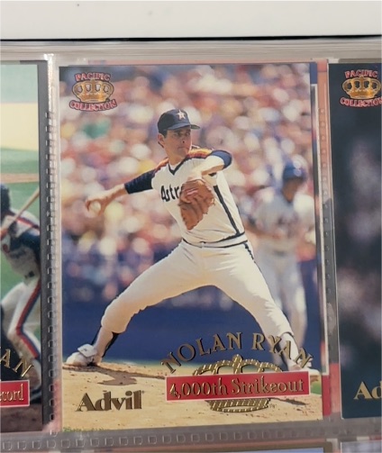 1996 Pacific Collection Advil #20 Nolan Ryan 4,000th Strikeout — front