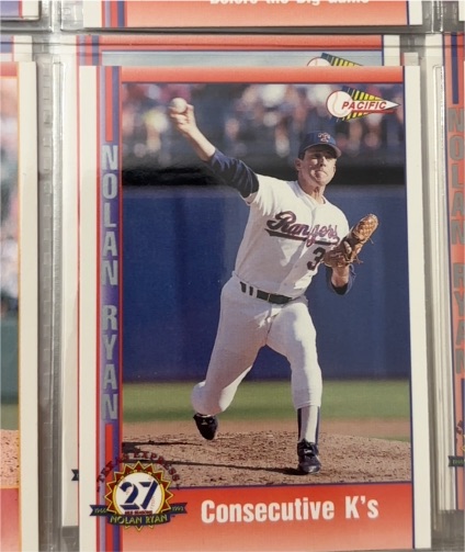 1993 Pacific #27 Nolan Ryan Consecutive K's — front