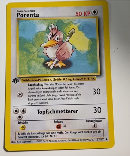 1999 Pokémon Base Set #27 Farfetch'd — front