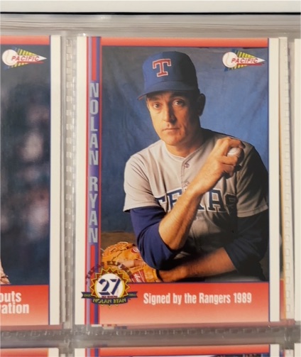 1989 Pacific Nolan Ryan #27 Signed by the Rangers — front