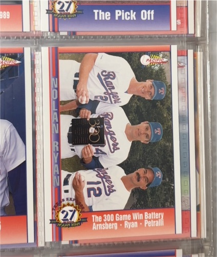 1991 Pacific Nolan Ryan Texas Express The 300 Game Win Battery #68 — front