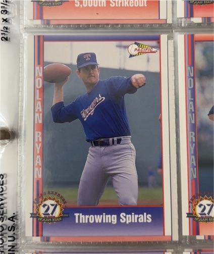 1991 Pacific Nolan Ryan Texas Express #77 Throwing Spirals — front
