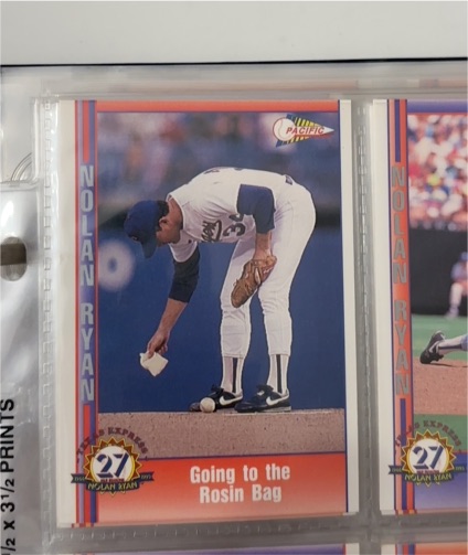 1993 Pacific Nolan Ryan #98 Rosin Bag Texas Rangers Baseball Card — front
