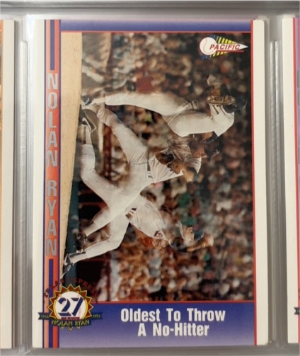 1991 Pacific Nolan Ryan #65 Texas Rangers Oldest To Throw No Hitter — front