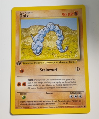 1999 Pokémon #56 Onix — front