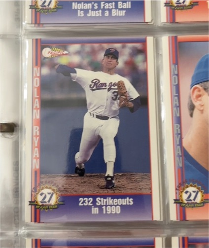 1993 Pacific #232 Nolan Ryan 232 Strikeouts in 1990 — front