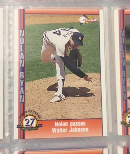 1991 Pacific Nolan Ryan #45 Nolan Passes Walter Johnson — front
