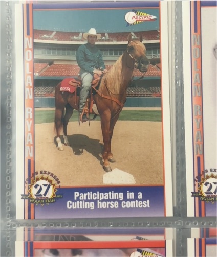 1991 Pacific Nolan Ryan Texas Express #108 Participating in a Cutting Horse Contest — front