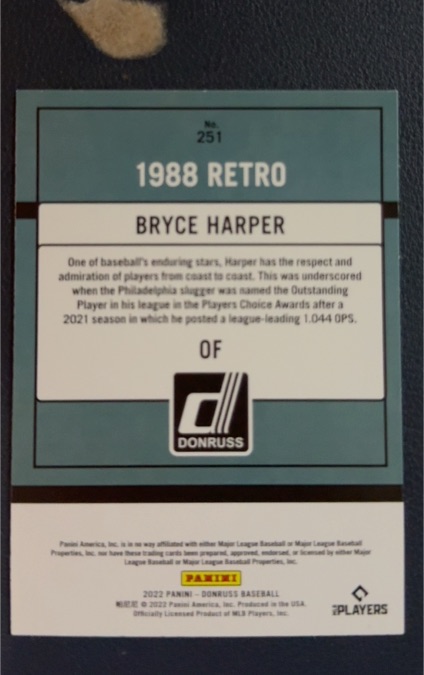 2022 Panini Donruss Retro 1988 #251 Bryce Harper — front