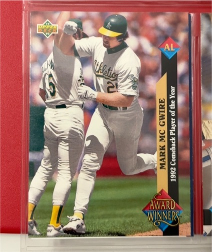 1993 Upper Deck Award Winners #493 Mark McGwire — front