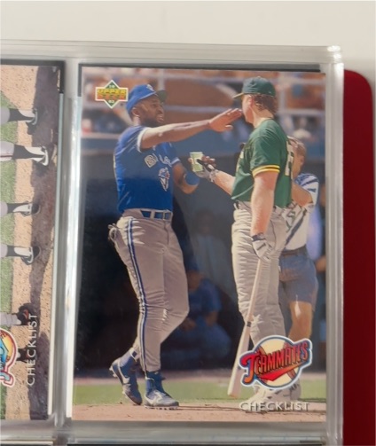 1993 Upper Deck #41 Joe Carter Teammates Checklist — front