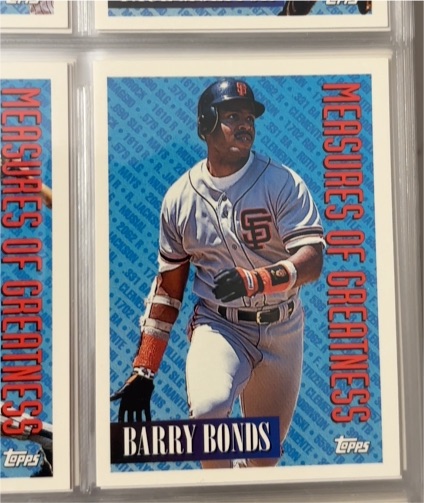 1994 Topps Measures of Greatness #605 Barry Bonds — front