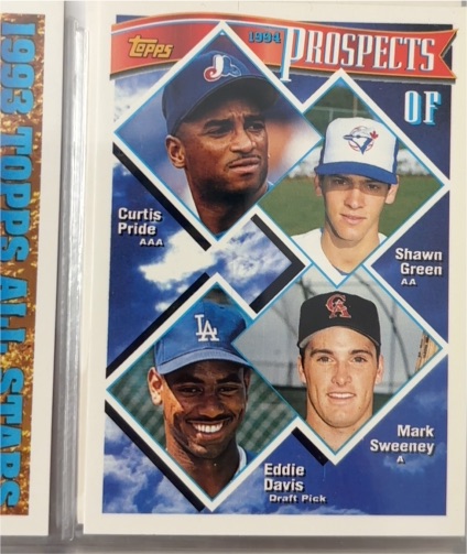 1994 Topps #237 Prospects Curtis Pride Shawn Green Mark Sweeney Eddie Davis — front