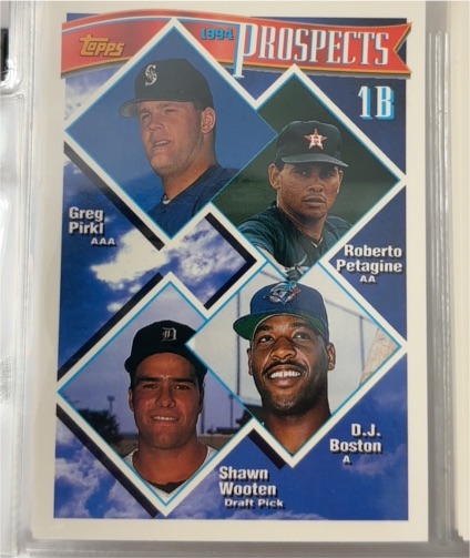 1994 Topps #448 Greg Pirkl / Roberto Petagine / D.J. Boston / Shawn Wooten — front