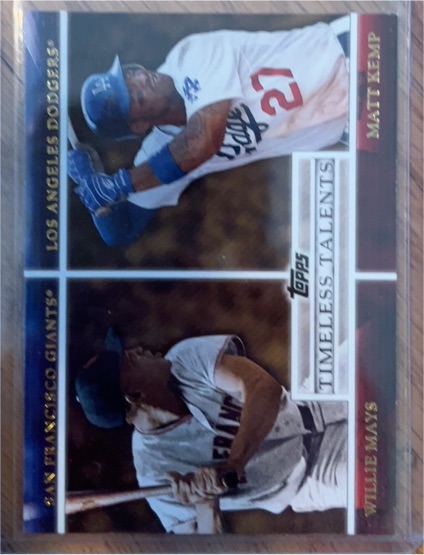2012 Topps #TT-4 Willie Mays / Matt Kemp Timeless Talents — front