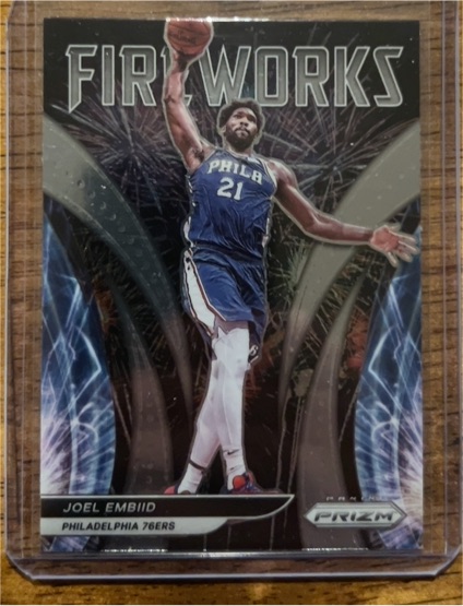 2021-22 Panini Prizm Fireworks #21 Joel Embiid — front