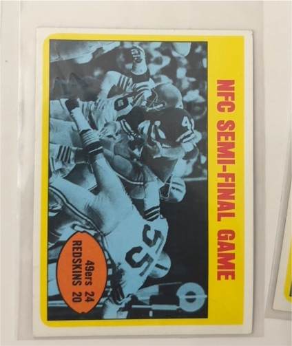 1972 Topps #136 NFC Semi-Final Game 49ers/ Redskins — front